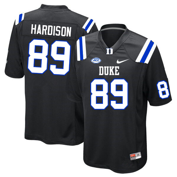 Men #89 Joe Hardison Duke Blue Devils College Football Jerseys Sale-Black - Click Image to Close